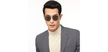 Load image into Gallery viewer, Gold Round Full Rim Unisex Sunglasses by Vincent Chase Online-206764