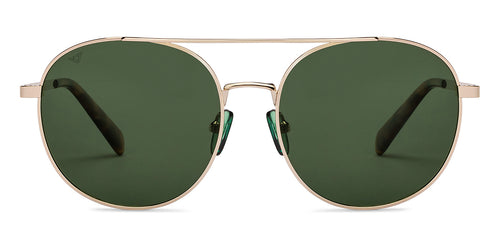 Gold Round Full Rim Unisex Sunglasses by Vincent Chase Online-206764