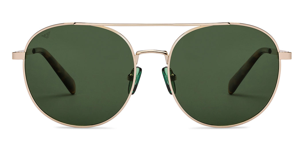Gold Round Full Rim Unisex Sunglasses by Vincent Chase Online-206764