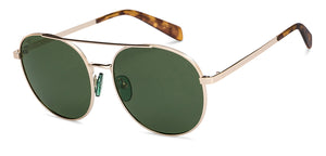 Gold Round Full Rim Unisex Sunglasses by Vincent Chase Online-206764