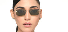 Load image into Gallery viewer, Gold Rectangle/ Square Rimless Unisex Sunglasses by Vincent Chase-213232