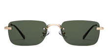 Load image into Gallery viewer, Gold Rectangle/ Square Rimless Unisex Sunglasses by Vincent Chase-213232