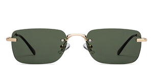 Gold Rectangle/ Square Rimless Unisex Sunglasses by Vincent Chase-213232