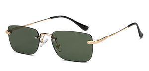 Gold Rectangle/ Square Rimless Unisex Sunglasses by Vincent Chase-213232