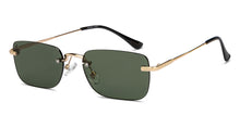 Load image into Gallery viewer, Gold Rectangle/ Square Rimless Unisex Sunglasses by Vincent Chase-213232