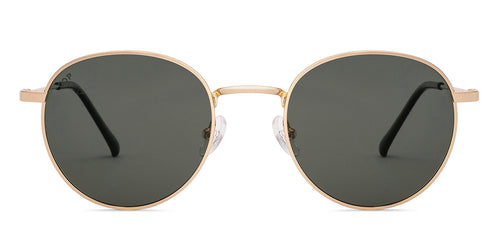 Gold Round Full Rim Unisex Sunglasses by Vincent Chase Polarized-235191