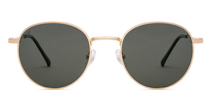 Gold Round Full Rim Unisex Sunglasses by Vincent Chase Polarized-235191