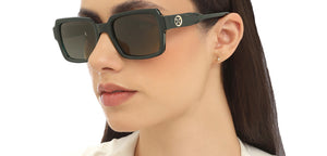 Green Rectangle Full Rim Unisex Sunglasses by John Jacobs-216875