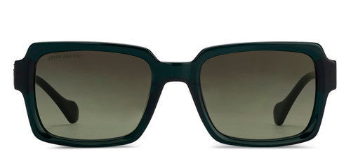 Green Rectangle Full Rim Unisex Sunglasses by John Jacobs-216875