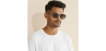 Load image into Gallery viewer, Gunmetal Round Full Rim Unisex Sunglasses by Vincent Chase Polarized-229022