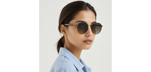 Gunmetal Round Full Rim Unisex Sunglasses by Vincent Chase Polarized-229022