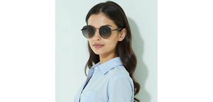 Gunmetal Round Full Rim Unisex Sunglasses by Vincent Chase Polarized-229022