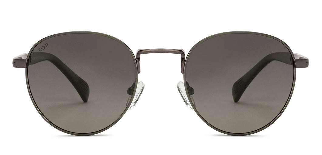 Gunmetal Round Full Rim Unisex Sunglasses by Vincent Chase Polarized-229022