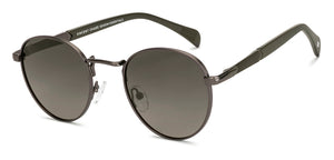 Gunmetal Round Full Rim Unisex Sunglasses by Vincent Chase Polarized-229022