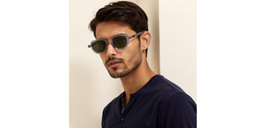 Grey Geometric Full Rim Unisex Sunglasses by John Jacobs-236882