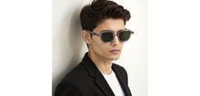 Load image into Gallery viewer, Grey Geometric Full Rim Unisex Sunglasses by John Jacobs-236882
