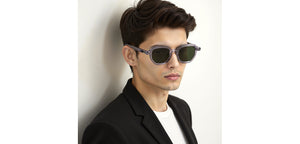 Grey Geometric Full Rim Unisex Sunglasses by John Jacobs-236882