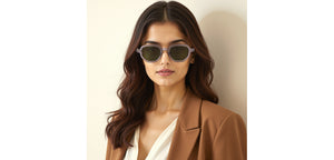Grey Geometric Full Rim Unisex Sunglasses by John Jacobs-236882