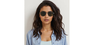 Gunmetal Geometric Full Rim Unisex Sunglasses by John Jacobs-236888