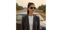 Load image into Gallery viewer, Gunmetal Geometric Full Rim Unisex Sunglasses by John Jacobs-236888