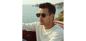 Gunmetal Geometric Full Rim Unisex Sunglasses by John Jacobs-236888