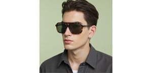 Havana Aviator Full Rim Unisex Sunglasses by John Jacobs-226541