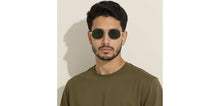 Load image into Gallery viewer, Gold Hexagonal Full Rim Unisex Sunglasses by Lenskart-232022