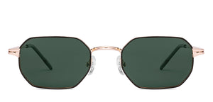 Gold Hexagonal Full Rim Unisex Sunglasses by Lenskart-232022