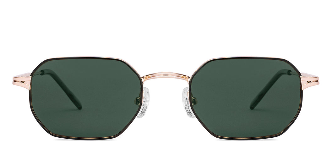 Gold Hexagonal Full Rim Unisex Sunglasses by Lenskart-232022