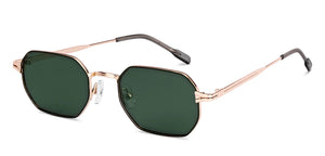 Gold Hexagonal Full Rim Unisex Sunglasses by Lenskart-232022
