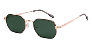 Gold Hexagonal Full Rim Unisex Sunglasses by Lenskart-232022