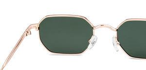 Gold Hexagonal Full Rim Unisex Sunglasses by Lenskart-232022