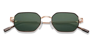Gold Hexagonal Full Rim Unisex Sunglasses by Lenskart-232022