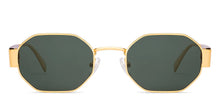 Load image into Gallery viewer, Gold Hexagonal Full Rim Unisex Sunglasses by Lenskart-232003