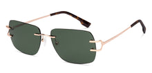 Load image into Gallery viewer, Gold Rectangle Rimless Unisex Sunglasses by Lenskart-228477