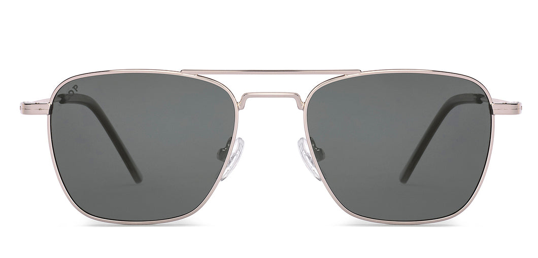 Silver Rectangle/ Square Full Rim Unisex Sunglasses by Vincent Chase-217967
