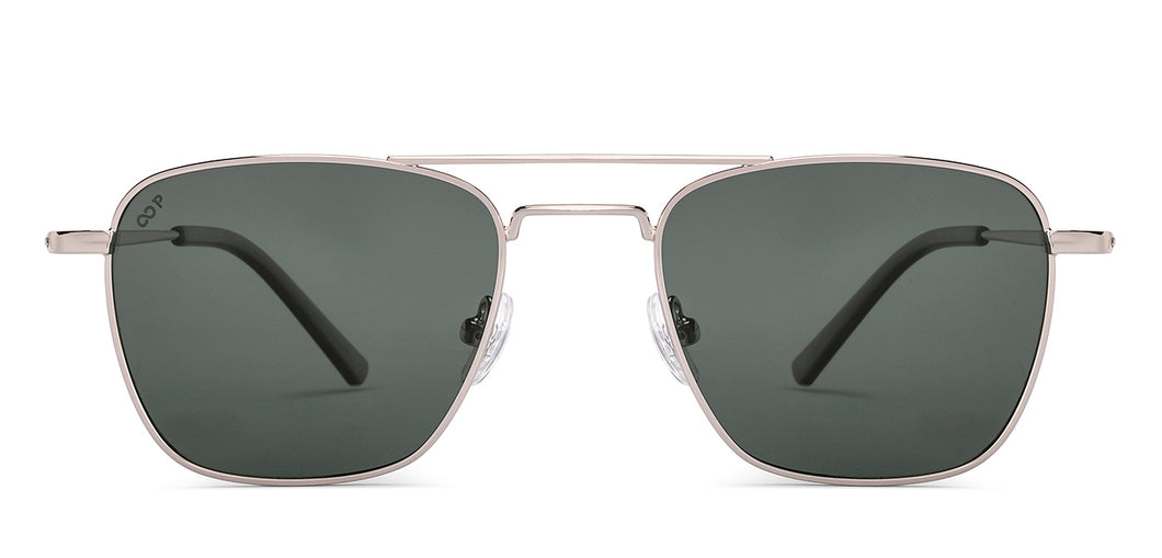 Silver Rectangle/ Square Full Rim Unisex Sunglasses by Vincent Chase-217968