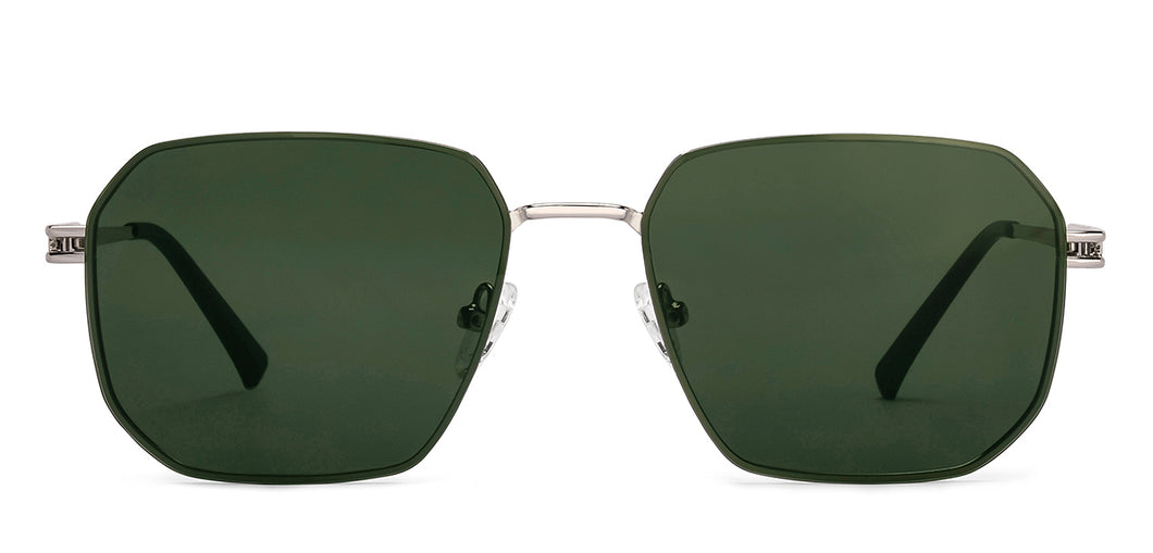 Silver Rectangle/ Square Full Rim Unisex Sunglasses by Vincent Chase-216041