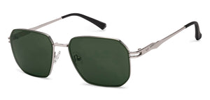 Silver Rectangle/ Square Full Rim Unisex Sunglasses by Vincent Chase-216041
