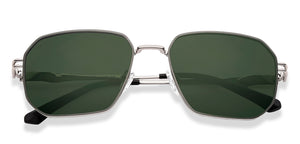 Silver Rectangle/ Square Full Rim Unisex Sunglasses by Vincent Chase-216041