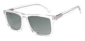 White Transparent Rectangle Full Rim Unisex Sunglasses by John Jacobs-215580
