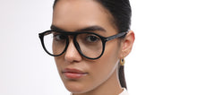 Load image into Gallery viewer, Black Aviator Full Rim Unisex Eyeglasses by John Jacobs-218233