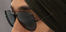 Load image into Gallery viewer, Black Aviator Full Rim Men Sunglasses by John Jacobs-212583