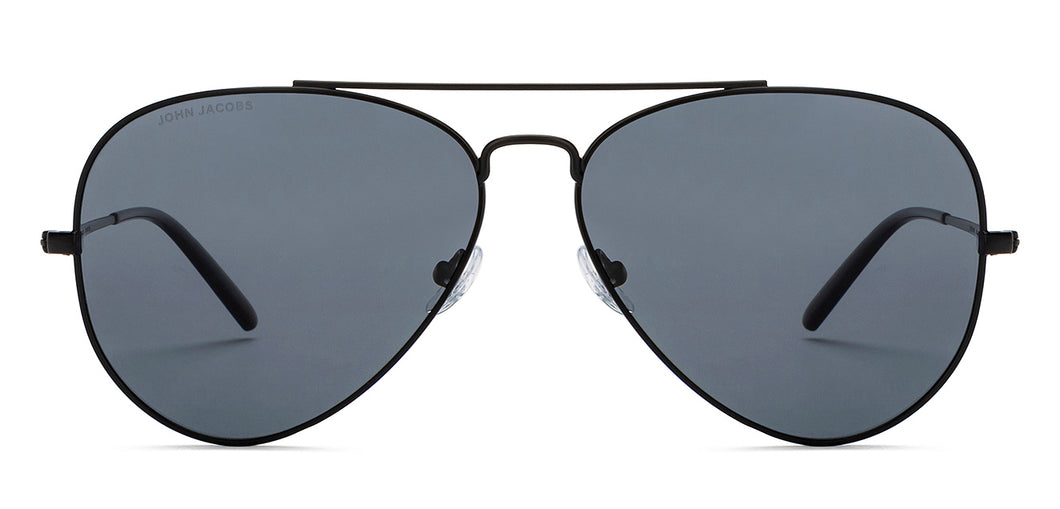 Black Aviator Full Rim Men Sunglasses by John Jacobs-212583