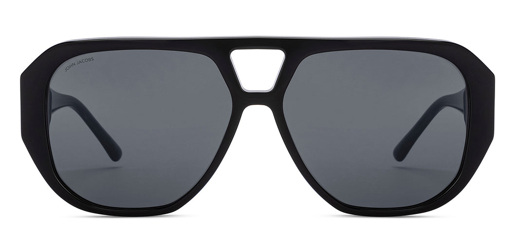 Black Aviator Full Rim Women Sunglasses by John Jacobs-216819