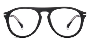 Black Aviator Full Rim Unisex Eyeglasses by John Jacobs-218233