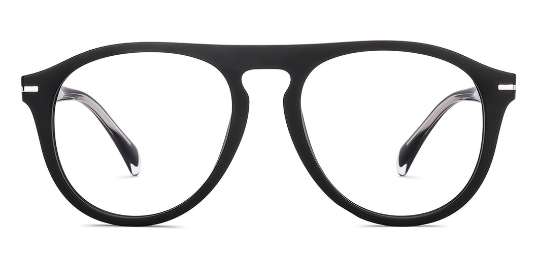 Black Aviator Full Rim Unisex Eyeglasses by John Jacobs-218233