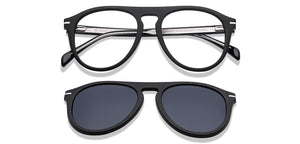 Black Aviator Full Rim Unisex Eyeglasses by John Jacobs-218233
