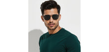 Load image into Gallery viewer, Black Geometric Full Rim Unisex Sunglasses by Vincent Chase Polarized-229021