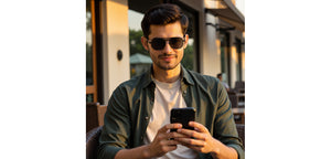 Black Geometric Full Rim Unisex Sunglasses by Vincent Chase Polarized-229021